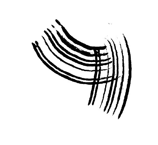 Deux traces de griffe noir perpendiculaires l'une à l'autre